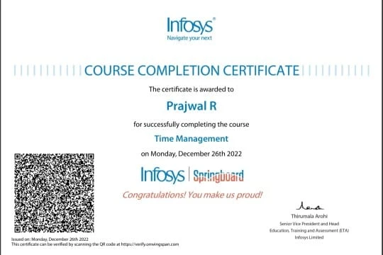 Time Management Certificate