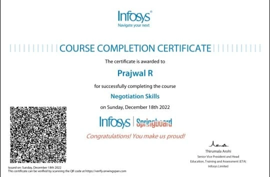 Negotiation Skill Certificate